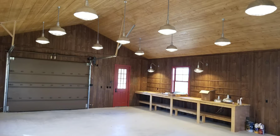 The Manhattan Galvanized LED Garage Ceiling Light